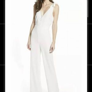 Cupcakes And Cashmere Women's Ivory V-Neck Tie-Strap Crepe Jumpsuit Size XS NWT